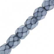 Czech Feuerpolierte Glasschliffperlen 4mm Snake color Jet steel blue